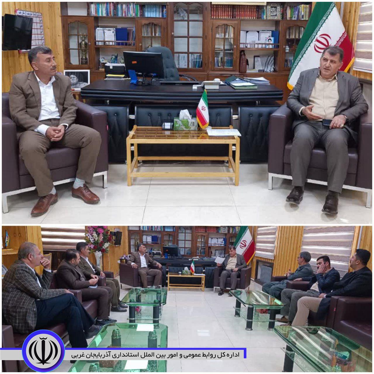 دیدار اعضای شورای اسلامی شهر و شهردار نالوس با فرماندار اشنویه