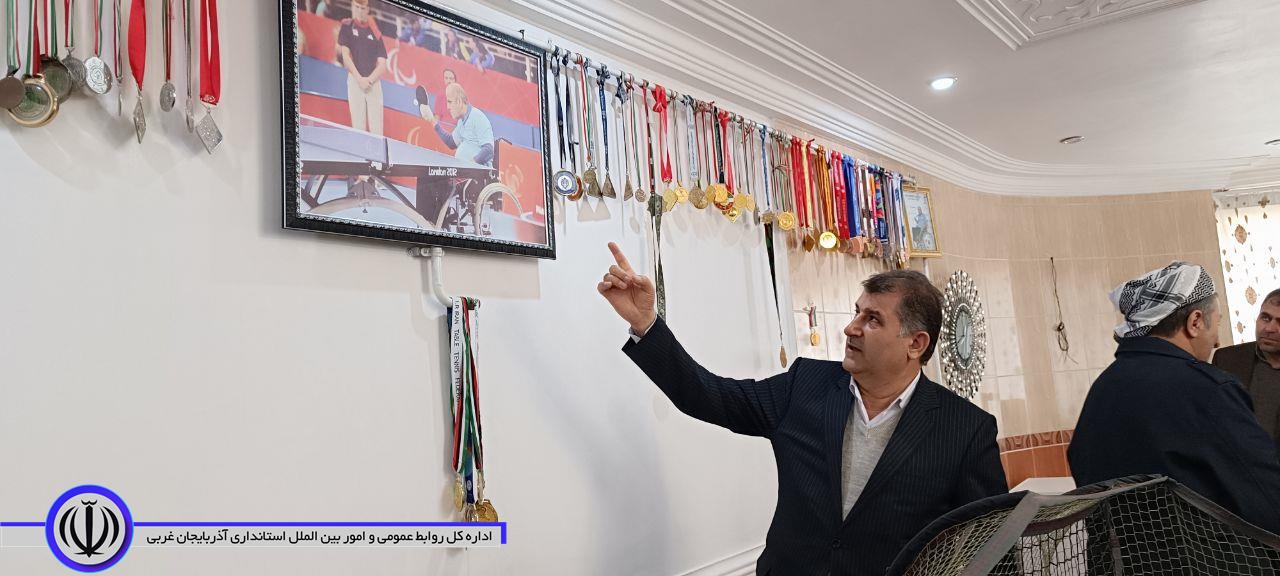 دیدار فرماندار اشنویه با حاج حسن جانفشان قهرمان ملی تنیس روی میز
