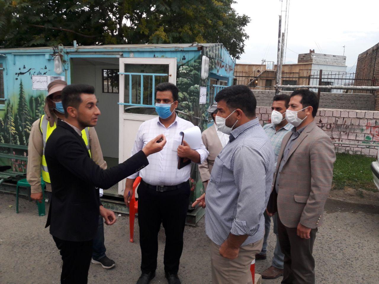 بازدید میدانی امروز عصر اکیپ بازرسان کرونا شهرستان اشنویه از میدان میوه و تره بار